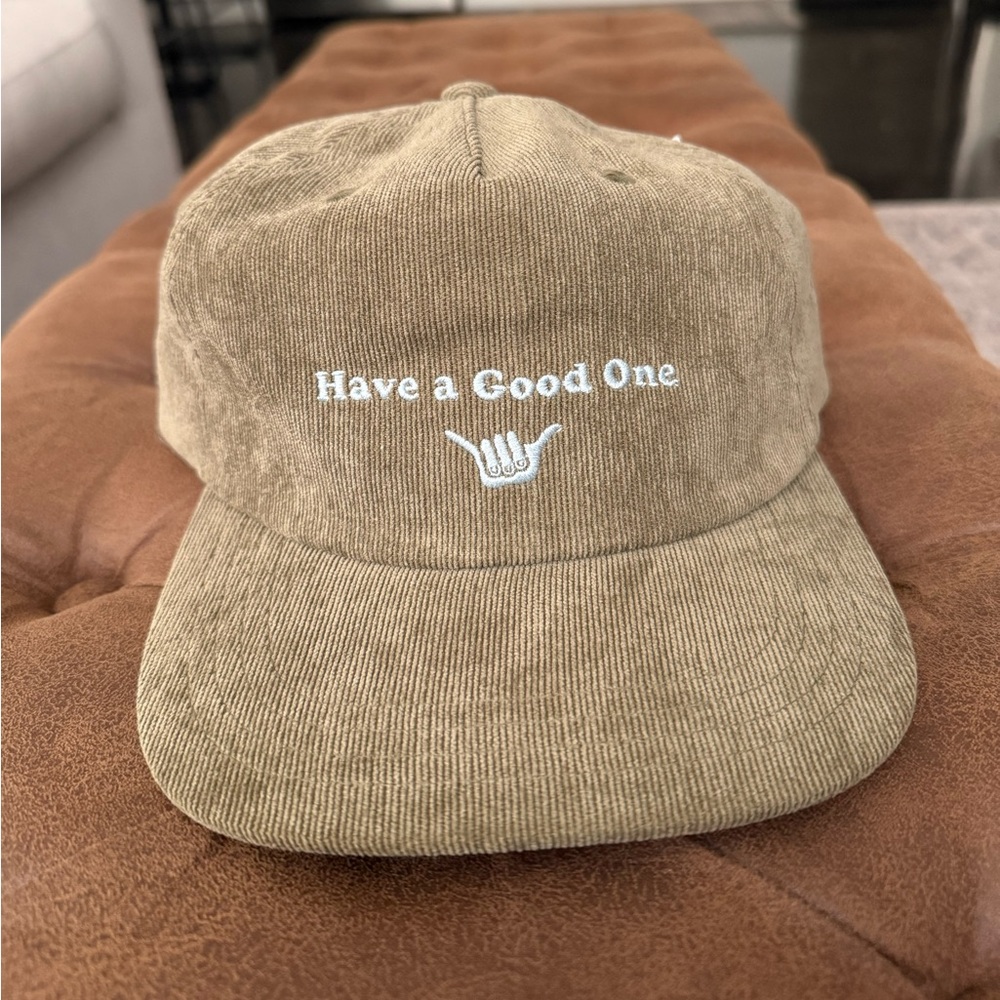 NWT: Tan Corduroy Hang Loose Hat